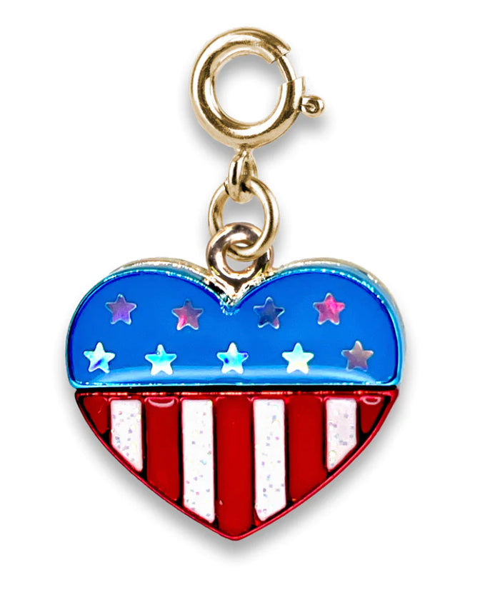 CHARM IT! Glitter Flag Heart Charm