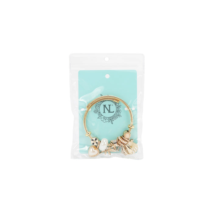 GOLD ROMANTIC OCEAN CHARM CABLE BRACELET