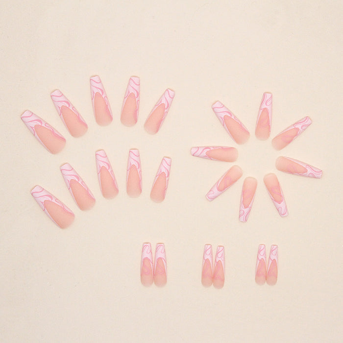 💅✨Heart Stripe Press-On Nails – Salon Glam in Minutes