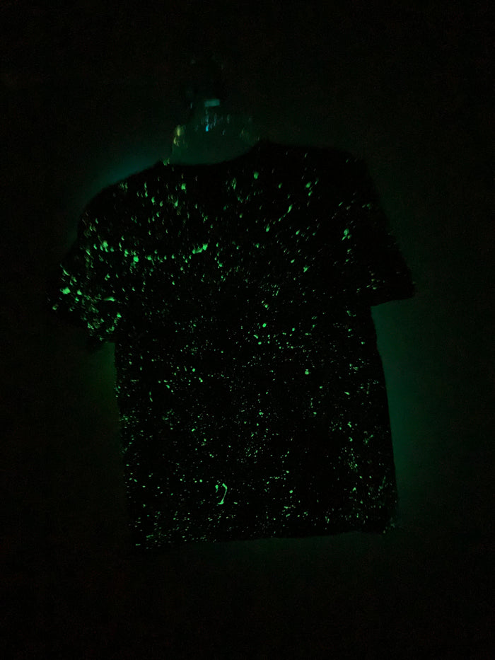 Kids Blue/Green Galaxy Glow in the Dark Tee