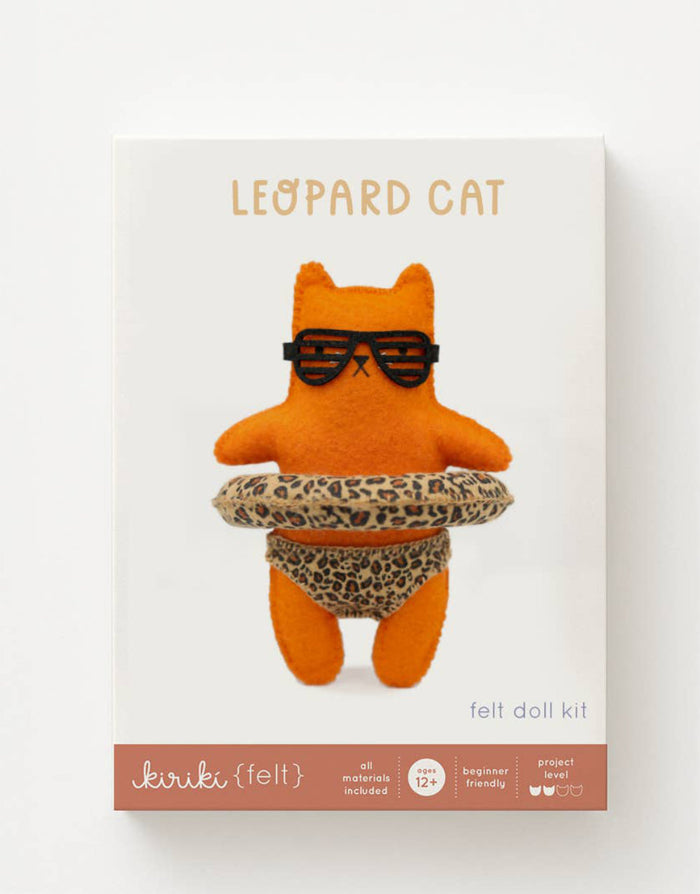 Leopard Cat Felt Doll Kit, Kiriki Press