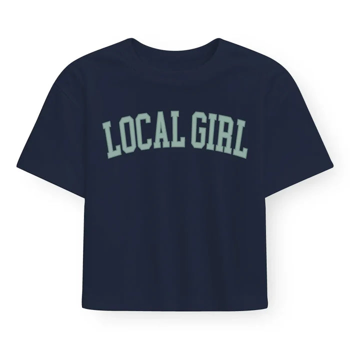 Local Boy Outfitters Women's Graphic Cropped Tee - Arch Jade