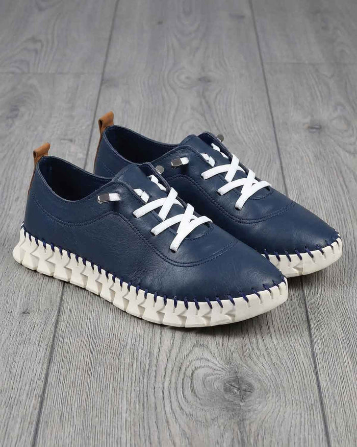 Lunar Slip On St Austell Ladies Shoe - Navy - Lunar
