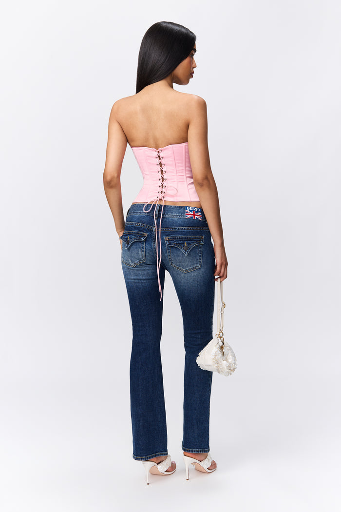 Marini Strapless Corset in True Pink