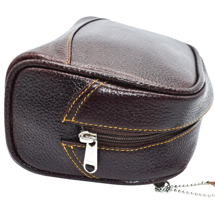 Parker Dark Brown Water Buffalo Leather Toiletry Bag Large