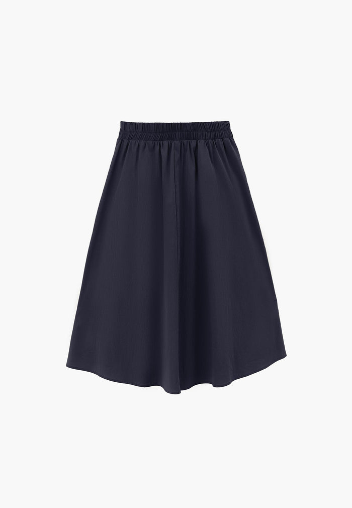 Pleated Long Skirt - MIDNIGHT