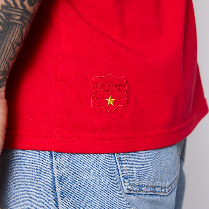 Polera Colo Colo Urbano Hombre Rojo Escudo Verano
