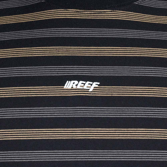 Polera Reef Men Stripe Black Gold Grey
