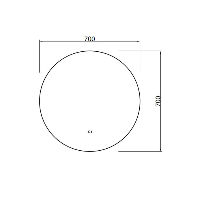 Round Backlit LED Bathroom Mirror – Smart Touch Wall Mirror 700*700mm