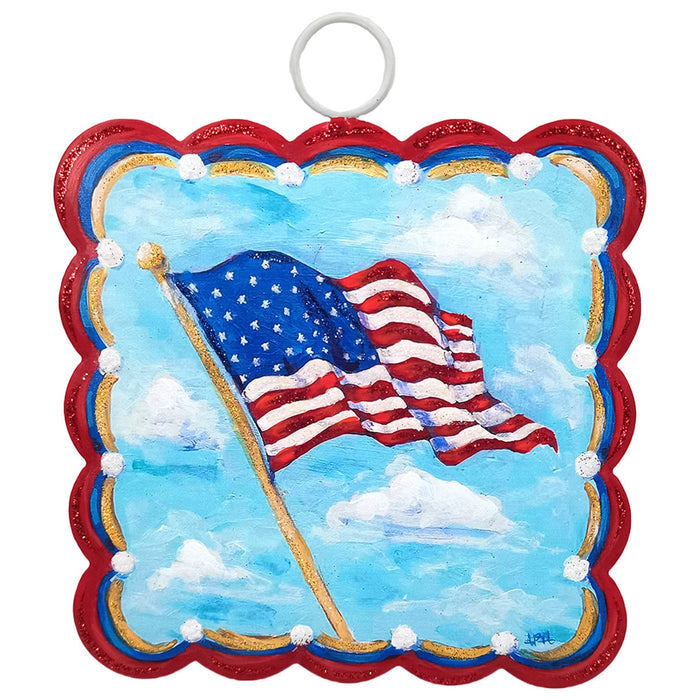 Round Top Print Mini Waving Flag Scallop