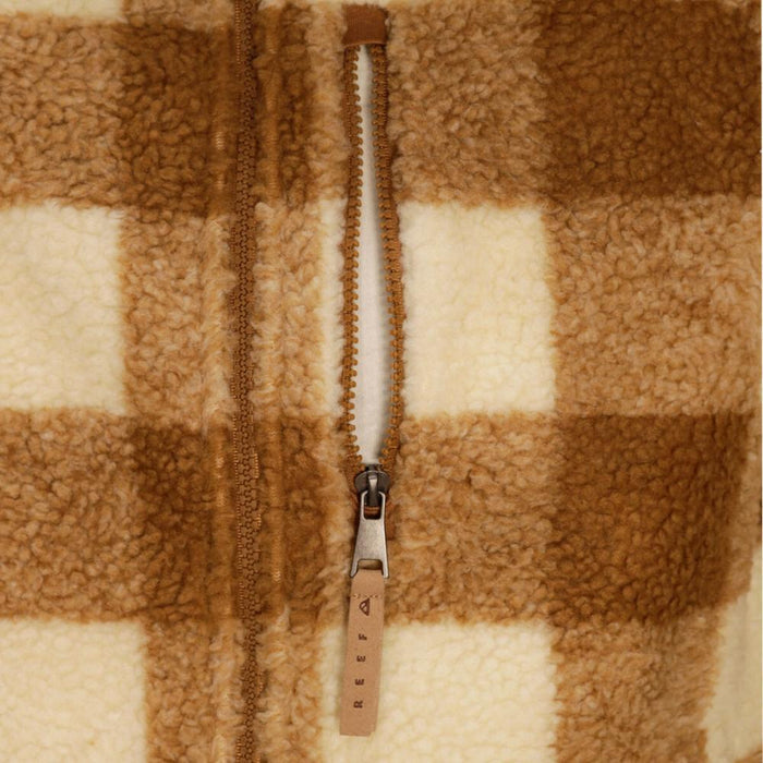 Sherpa Women Full Zipper Brown Beige
