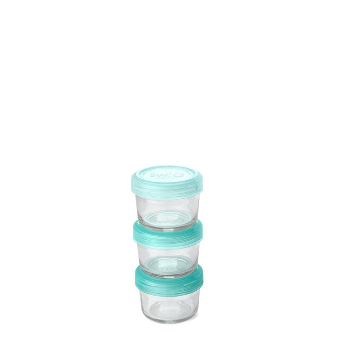 Swig - Aqua 3-Piece Glass Food Storage Set (Small)