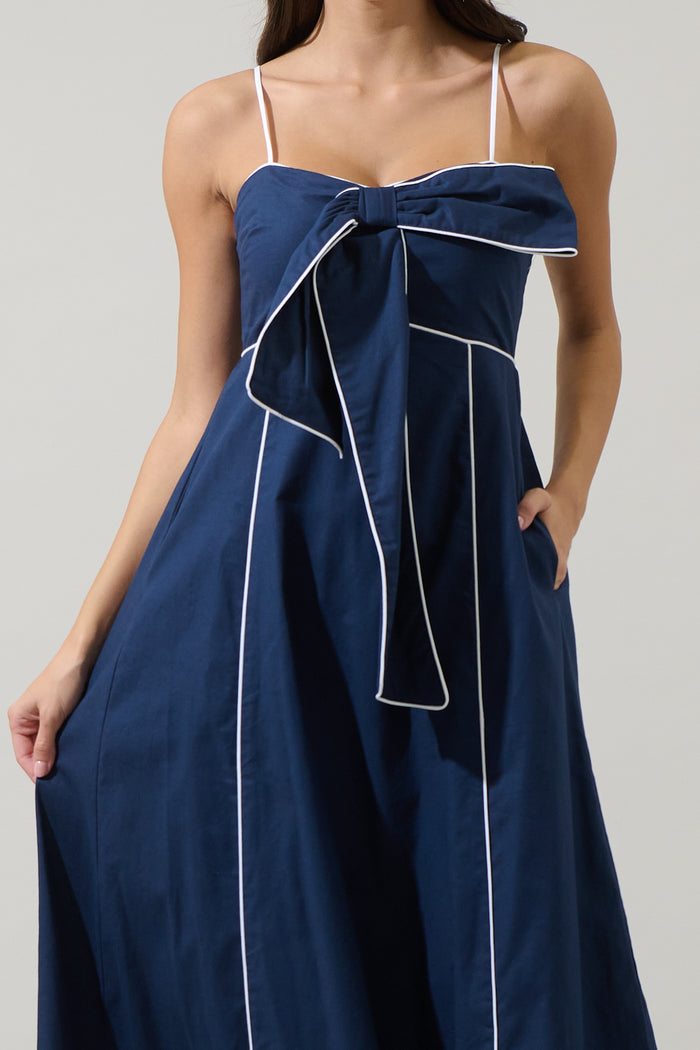 Viona Contrast Empire Midi Dress