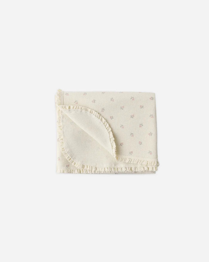 Waffle Baby Blanket - Mauve Ditsy