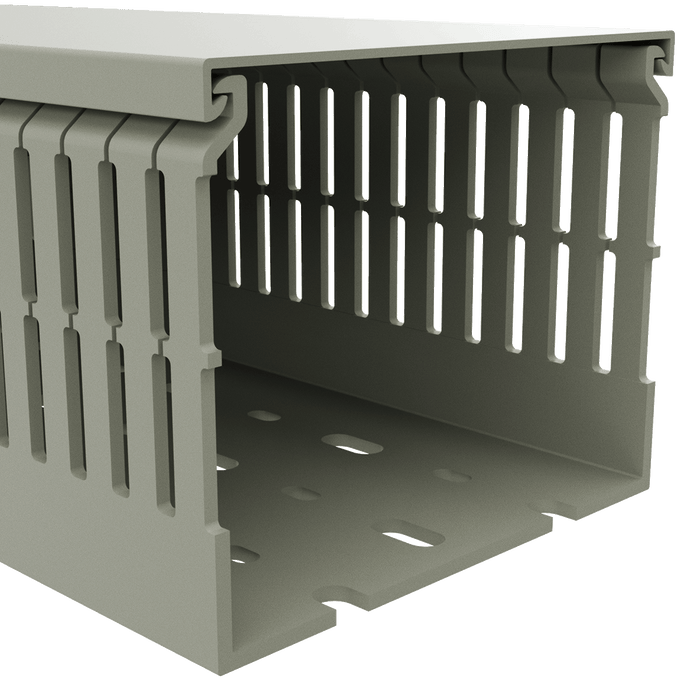 100x100mm Wire duct with cover right perspective view