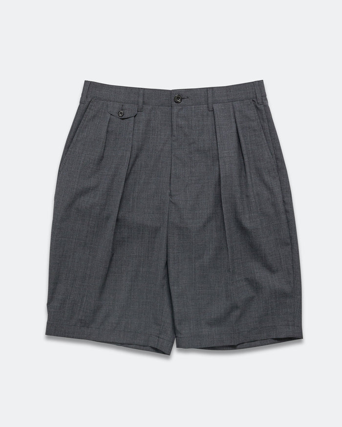 2 Pleats Shorts Wool Tropical - Charcoal