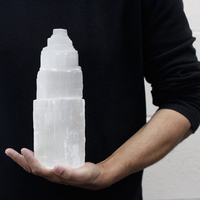 Earthstore® 25cm Selenite White Tower Lamp (25cm≈10in)