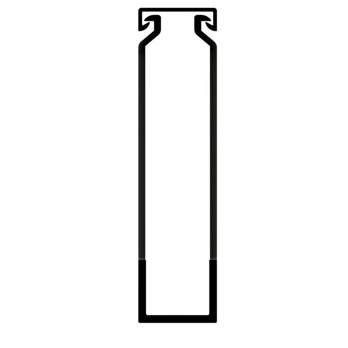 25x100mm Wire duct with cover front view