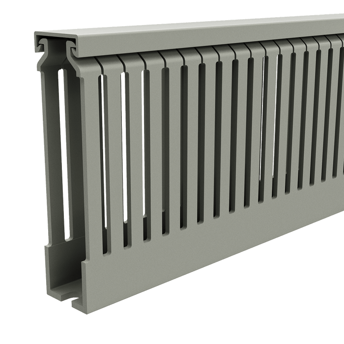 25x100mm Wire duct with cover side perspective view