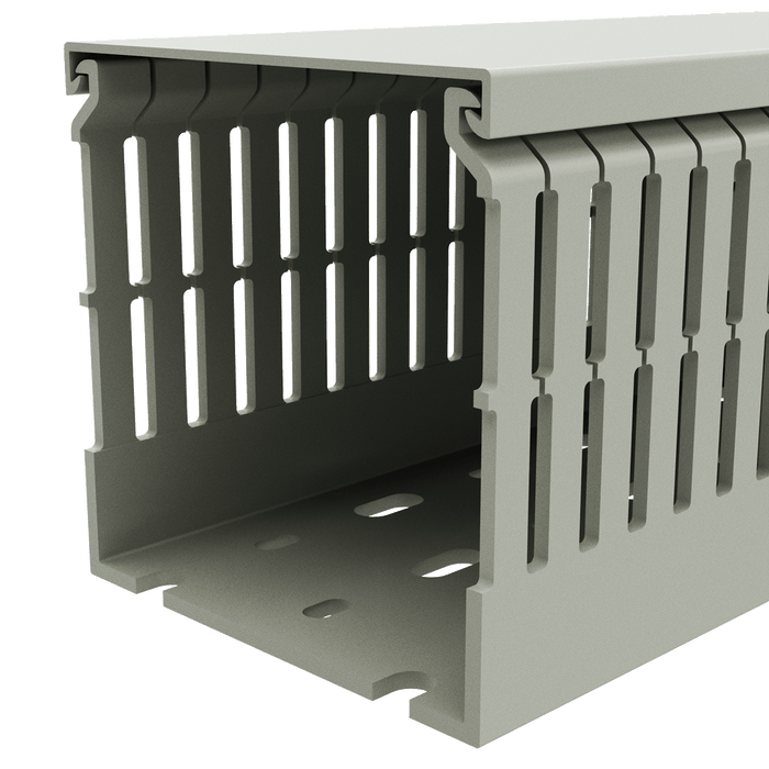 80x80mm Wire duct with cover side perspective view