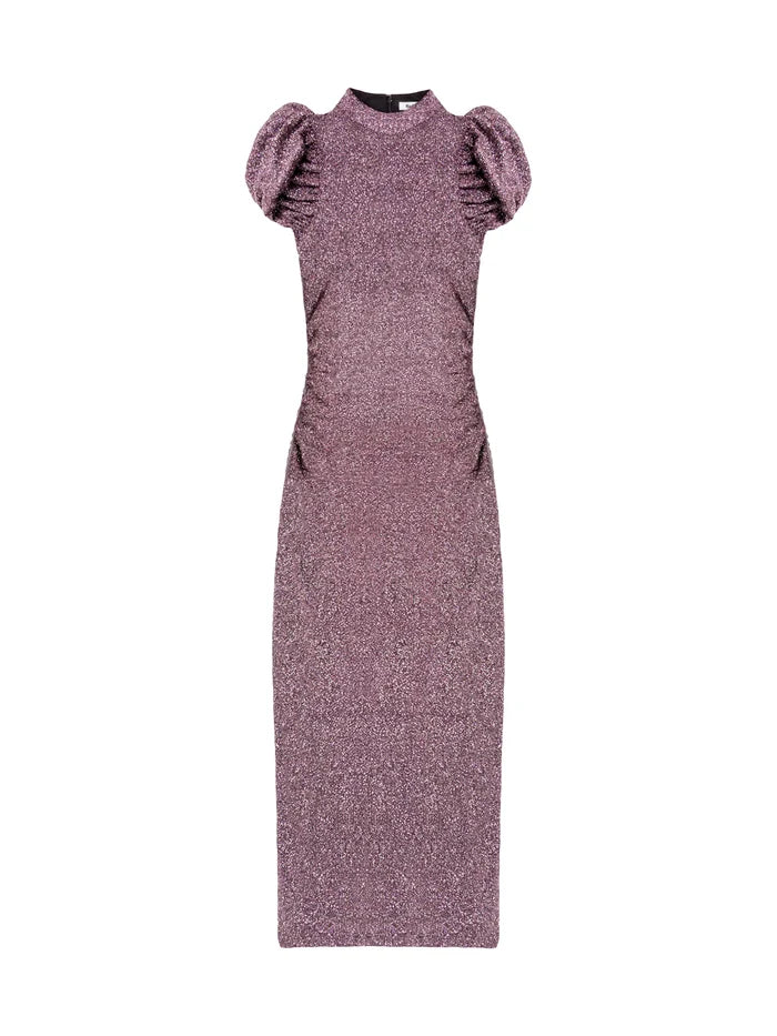 Adeline Pink Sparkle Tulip Sleeve Detail Dress