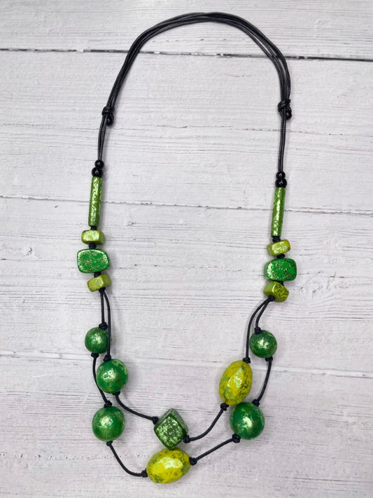 Alisha D Handmade Multi Strand Beaded Statement Necklace Adjustable Cord