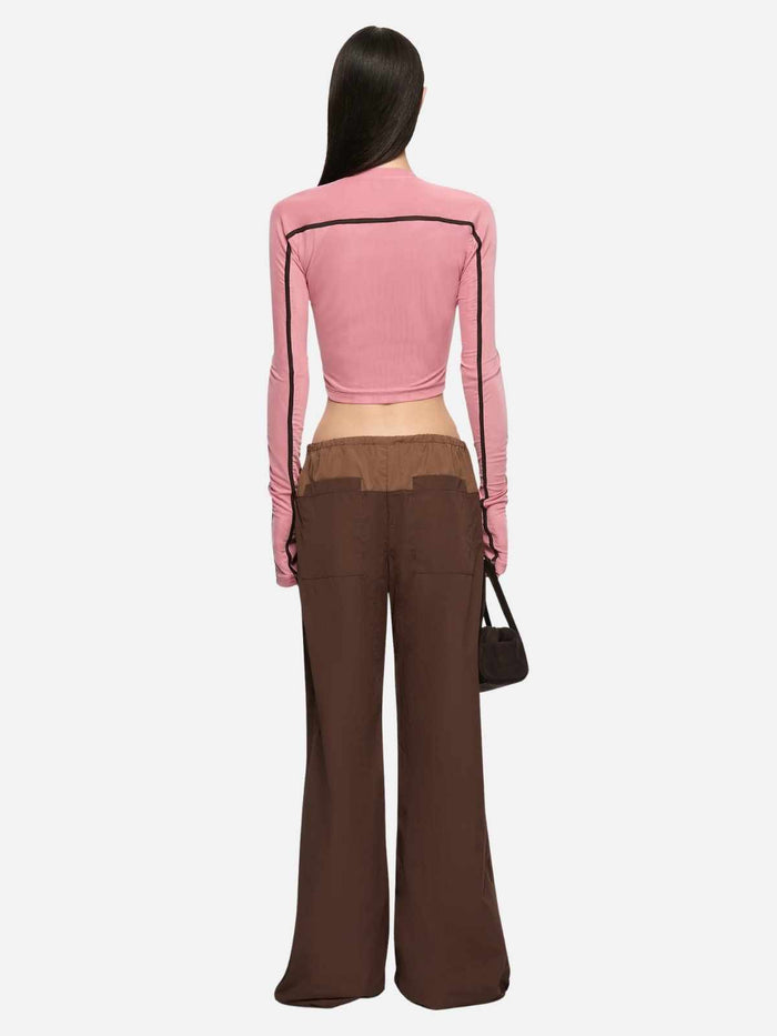 Alyna Long Sleeve Top - Blush/Bitter Choc