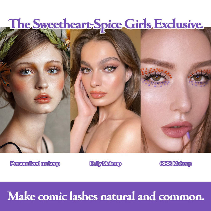 💖Anime Doll Eyes Manga Lashes (5 Pairs) – Natural Wispy Korean Cosplay Eyelashes