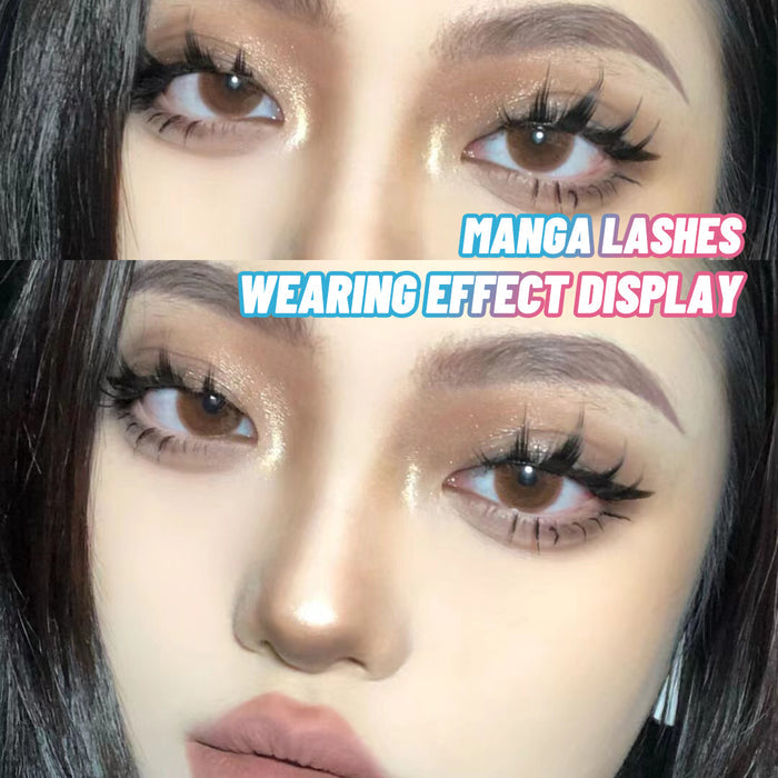 💖Anime Doll Eyes Manga Lashes (5 Pairs) – Natural Wispy Korean Cosplay Eyelashes