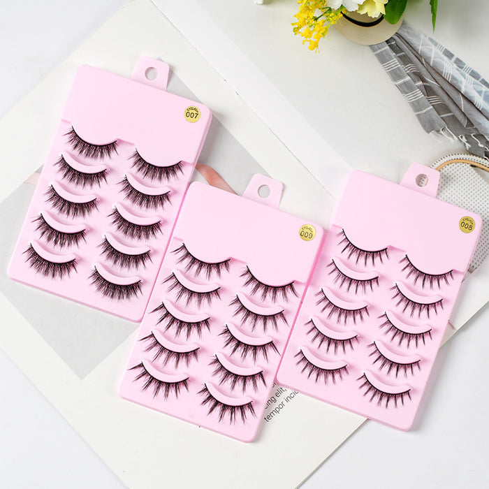 💖Anime Doll Eyes Manga Lashes (5 Pairs) – Natural Wispy Korean Cosplay Eyelashes