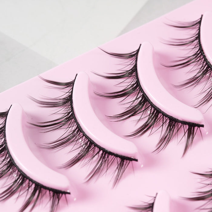 💖Anime Doll Eyes Manga Lashes (5 Pairs) – Natural Wispy Korean Cosplay Eyelashes