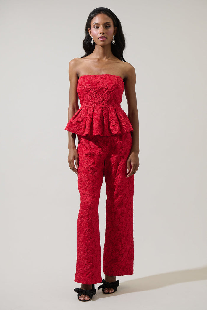 Arielle Jacquard Senny Peplum Top