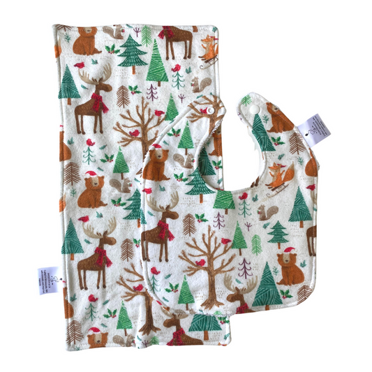 Baby Burp Cloth and Bib Gift Set