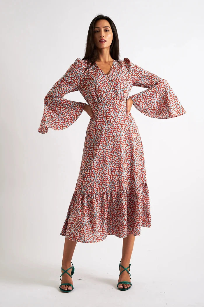 Bathilde Strawberry Fields Print Midi Dress