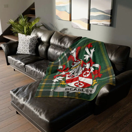Beasley Irish family crest 50" × 60" printed blanket