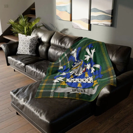 Bell Irish family crest 50" × 60" printed blanket