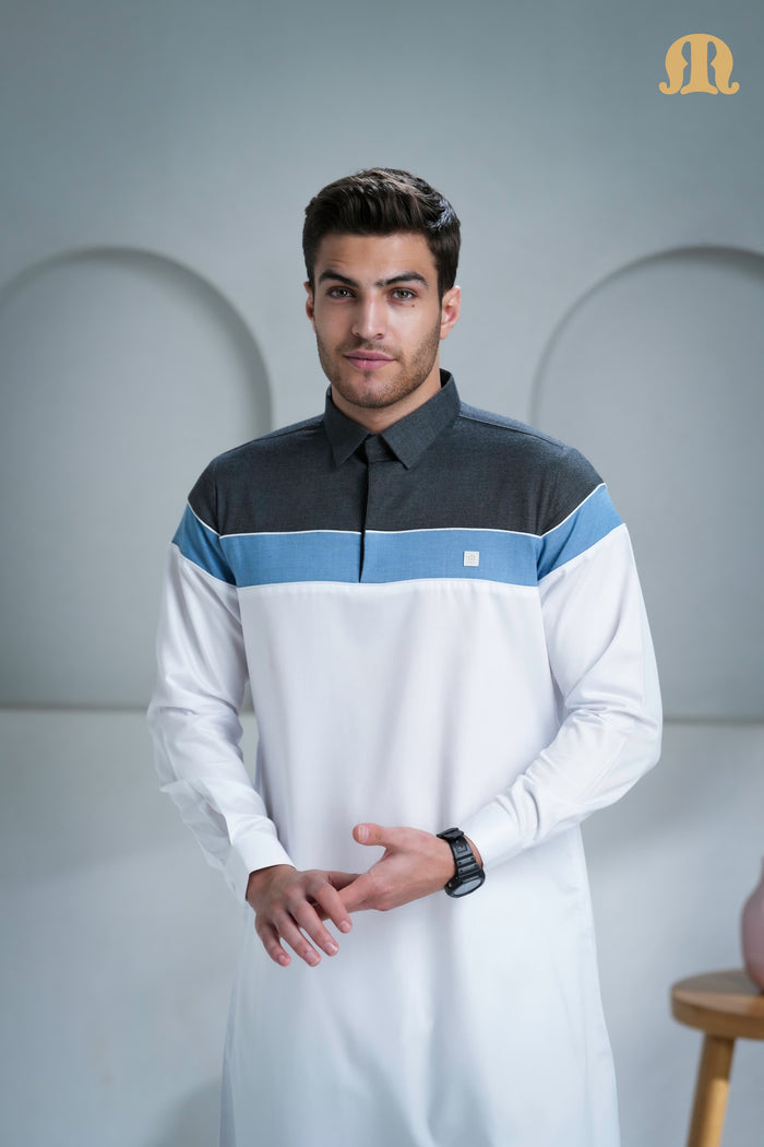 Belloumi White Thobe For Men