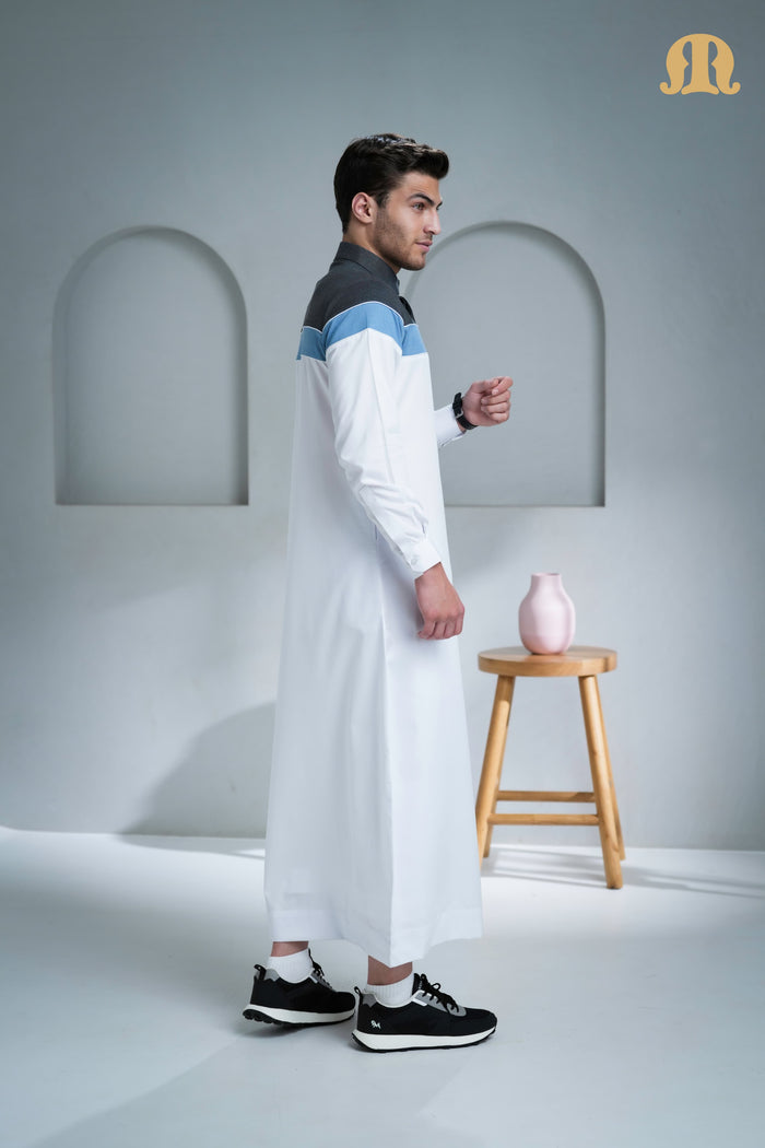 Belloumi White Thobe For Men