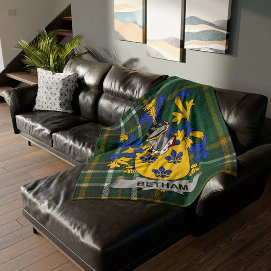Betham Irish family crest 50" × 60" printed blanket