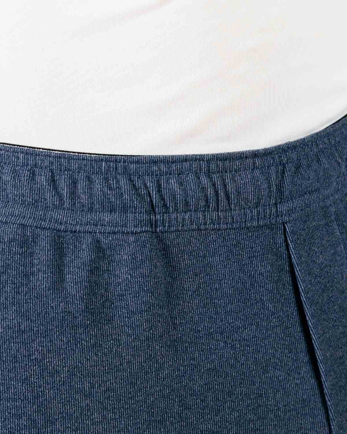 Blue Gray Brushed Rib Knit Shorts