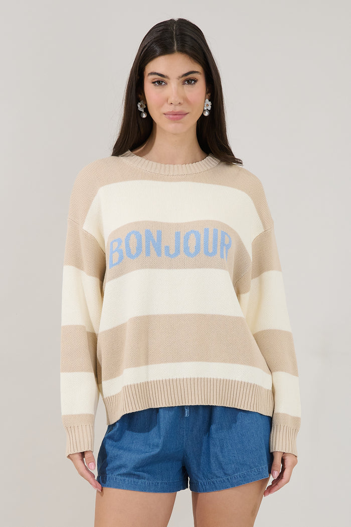 Bonjour Stripe Sweater
