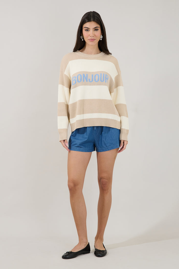 Bonjour Stripe Sweater
