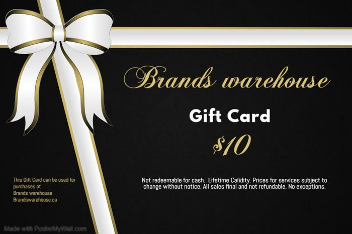 Brands Warehouse Gift Card - box and bottle packaging
