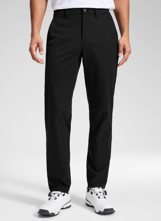 CRZ YOGA Men's BreezeLite Lightweight Golf Mid Rise Pocket Pant 32" Black