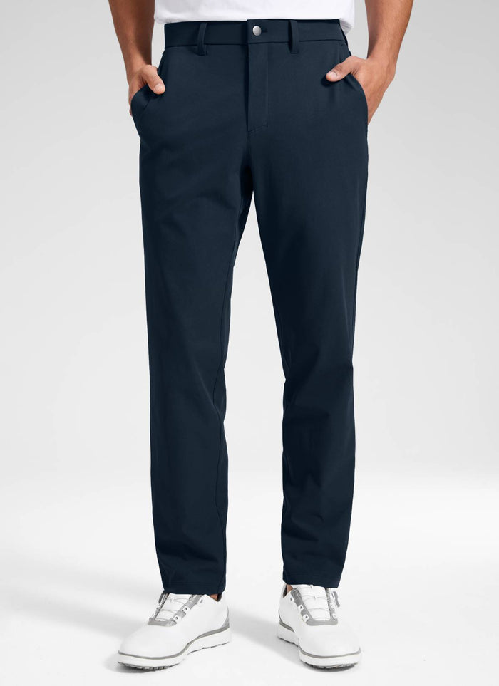 CRZ YOGA Men's BreezeLite Lightweight Golf Mid Rise Pocket Pant 32" True Navy
