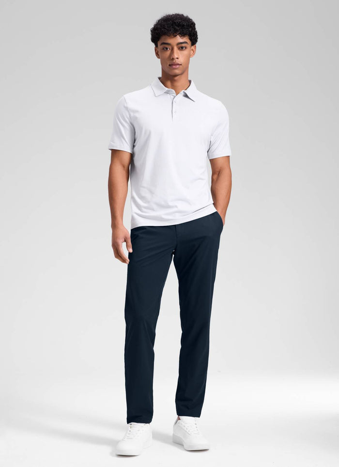 CRZ YOGA Men's BreezeLite Lightweight Golf Mid Rise Pocket Pant 32" True Navy