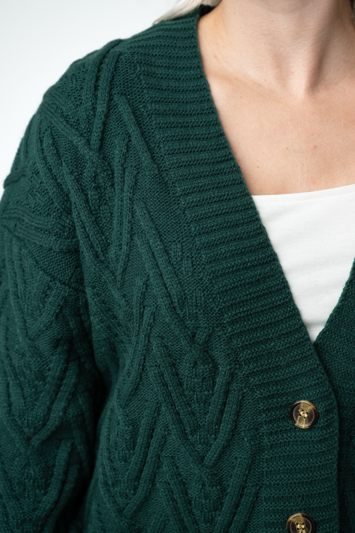 Brooks Button Sweater Cardigan - Evergreen by Michelle Mae
