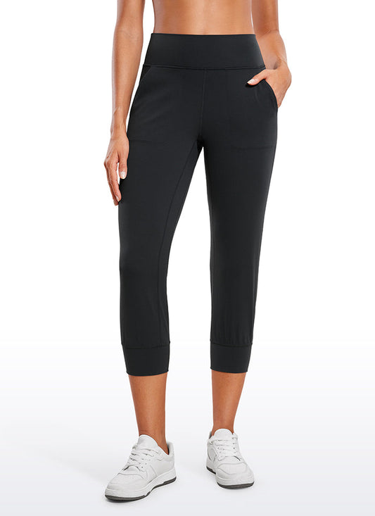 CRZ YOGA Women's Butterluxe High Rise Joggers Pants with Pockets 23'' Black