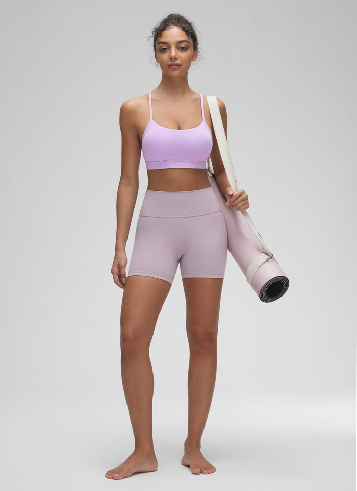 CRZ YOGA Women's Yoga Light Support Butterluxe Sports Bra Y back Elfin Purple