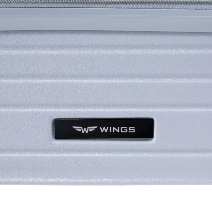 Walizka kabinowa Wings ABS+ 20" Customized  PASTEL BLUE FLOWER customized